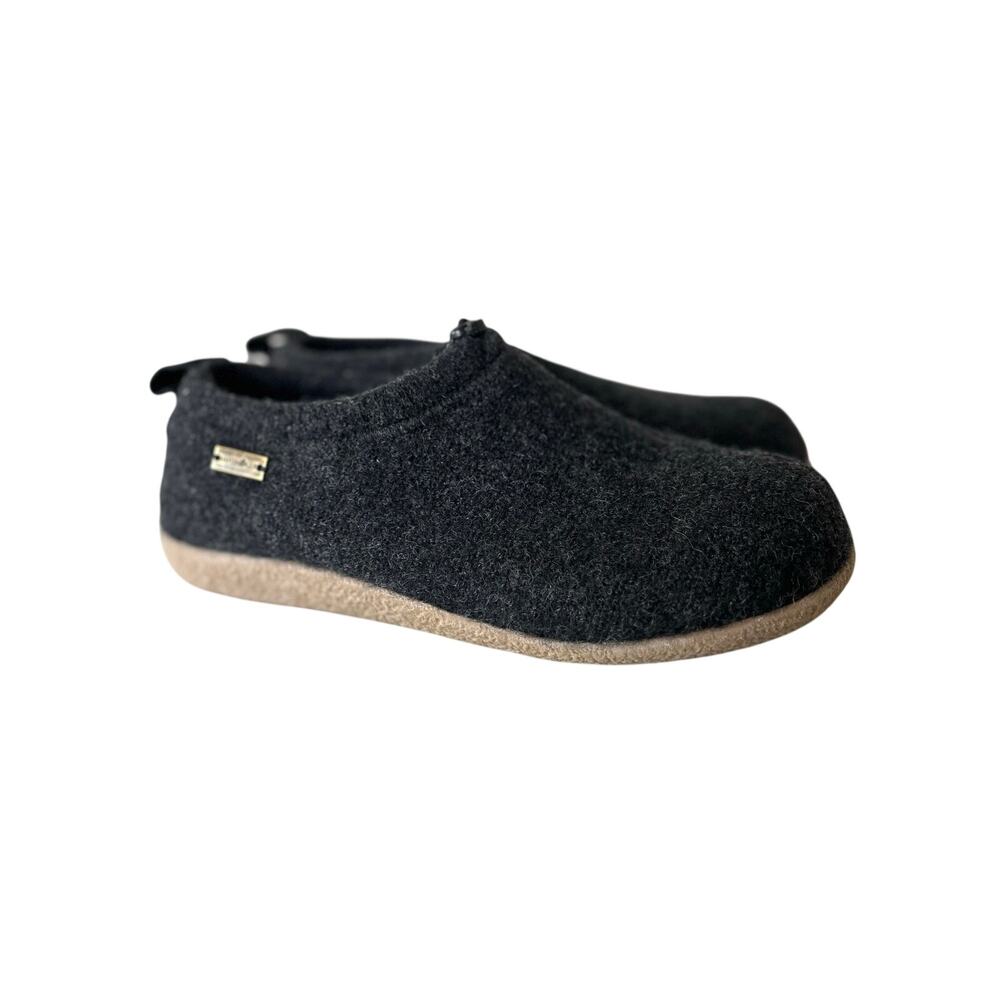 Haflinger Guido boiled wool slippers gray rubber outsole quality orthopedic 10.5